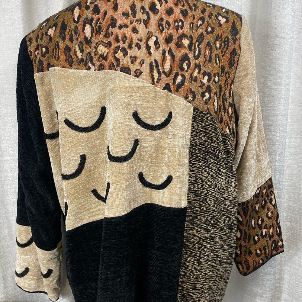 Indigo Moon women’s patchwork jacket 1X- leopard print, paisley - Picture 5 of 9